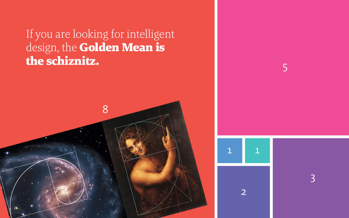 Image of golden ration showing how great design advertising or marketing communications is easier when you consider visual harmony